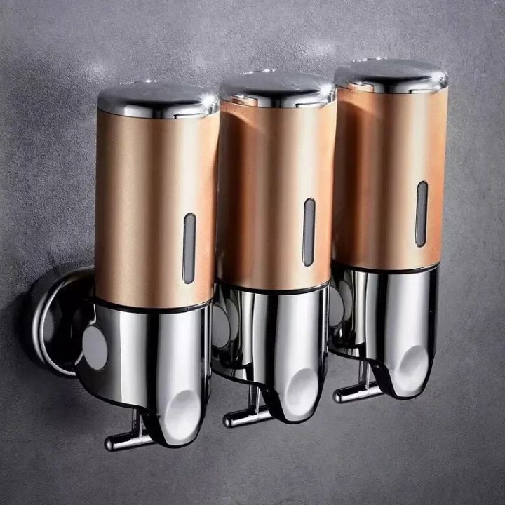 Kalsten | Wall Mounted Soap Dispenser | SudsStation Bathroom Organizer | Stainless Steel & ABS | 16.9 fl oz | Set of 1–3