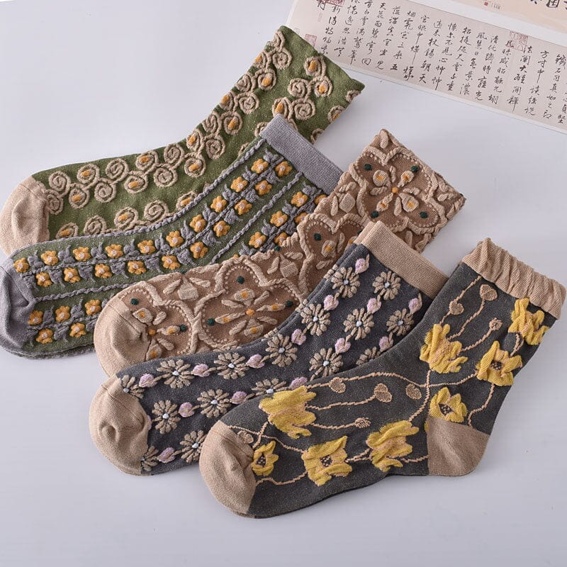 Kalsten | Women's Floral Cotton Socks (10 Pairs)