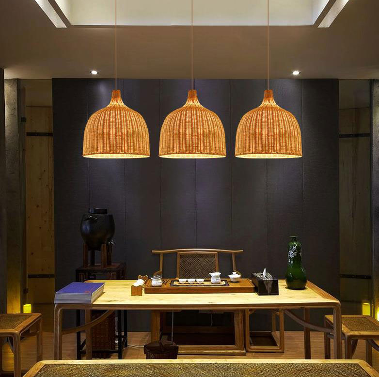 NatureGlow Pendant Lamp - Woven Reed and Bamboo Lighting | Kalsten