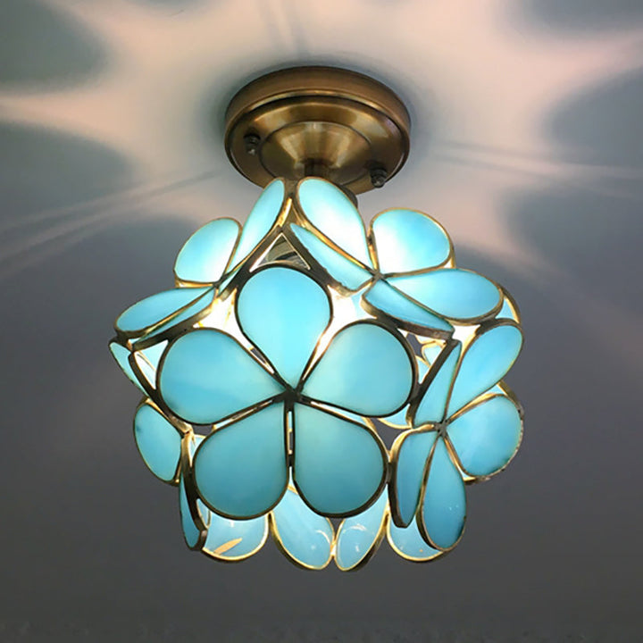 FloralGlow Retro Ceiling Light - Retro Tiffany Ceiling Light for a Enchanting Interior Kalsten