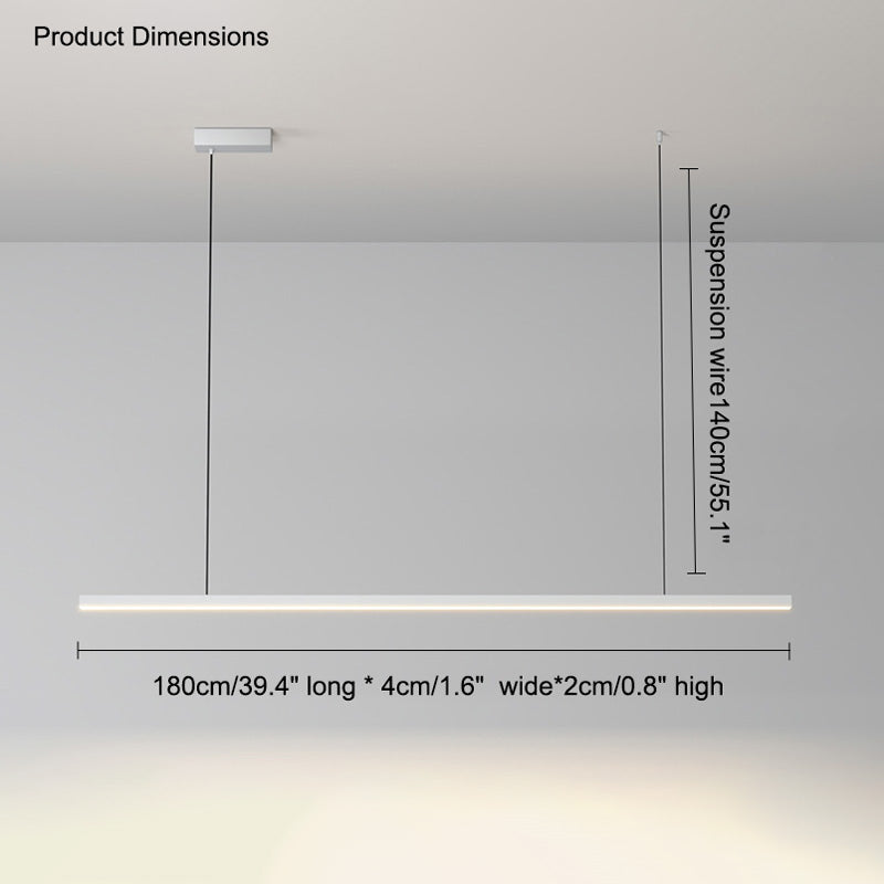 Linear Pendant Light Metal 39 in Adjustable Kitchen Island LED Warm White 3000K-6000K Modern Dining Room Hanging Lamp | Kalsten