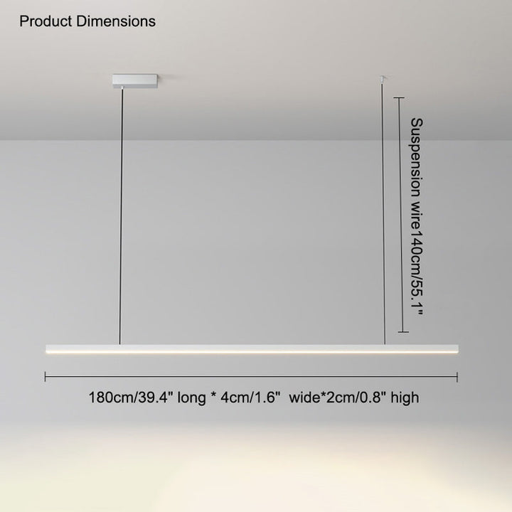 Linear Pendant Light Metal 39 in Adjustable Kitchen Island LED Warm White 3000K-6000K Modern Dining Room Hanging Lamp | Kalsten
