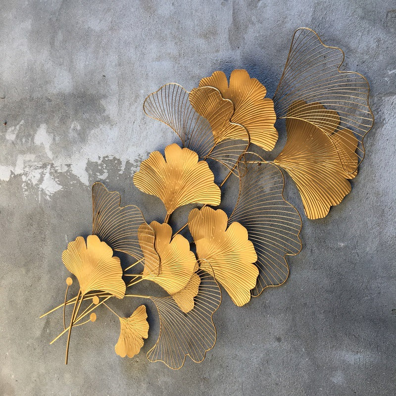 Contemporary Ginkgo Leaf Wall Sculpture Kalsten