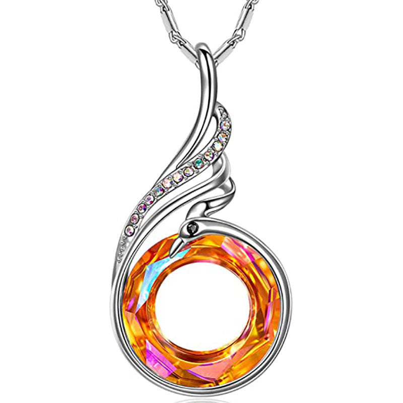 Luxurious Crystal-Embellished Pendant Necklace Kalsten
