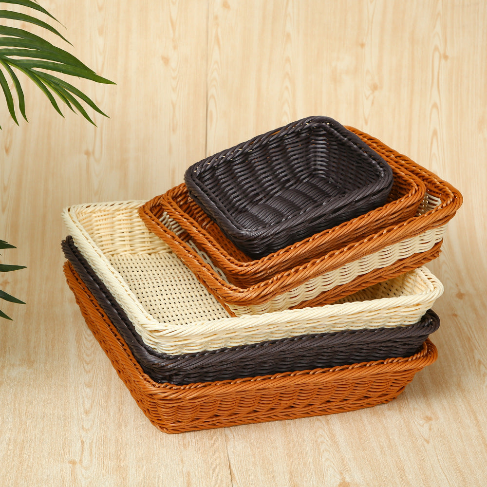 Versatile Rectangular Woven Storage Basket Kalsten