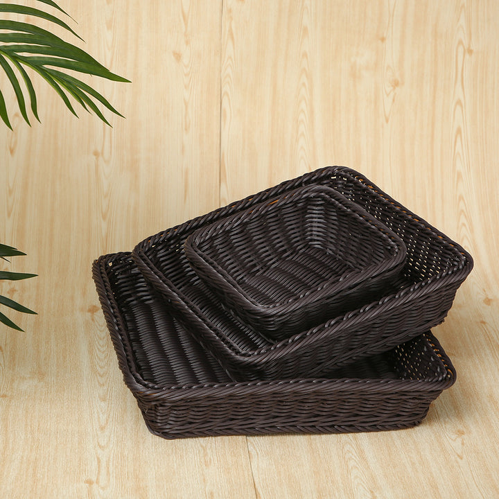 Versatile Rectangular Woven Storage Basket Kalsten