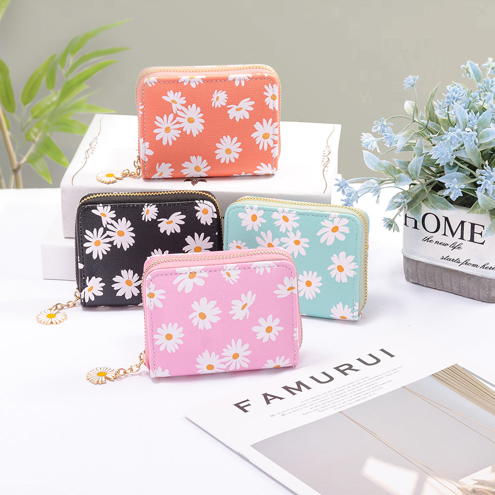 Floral Print Zipper Wallet