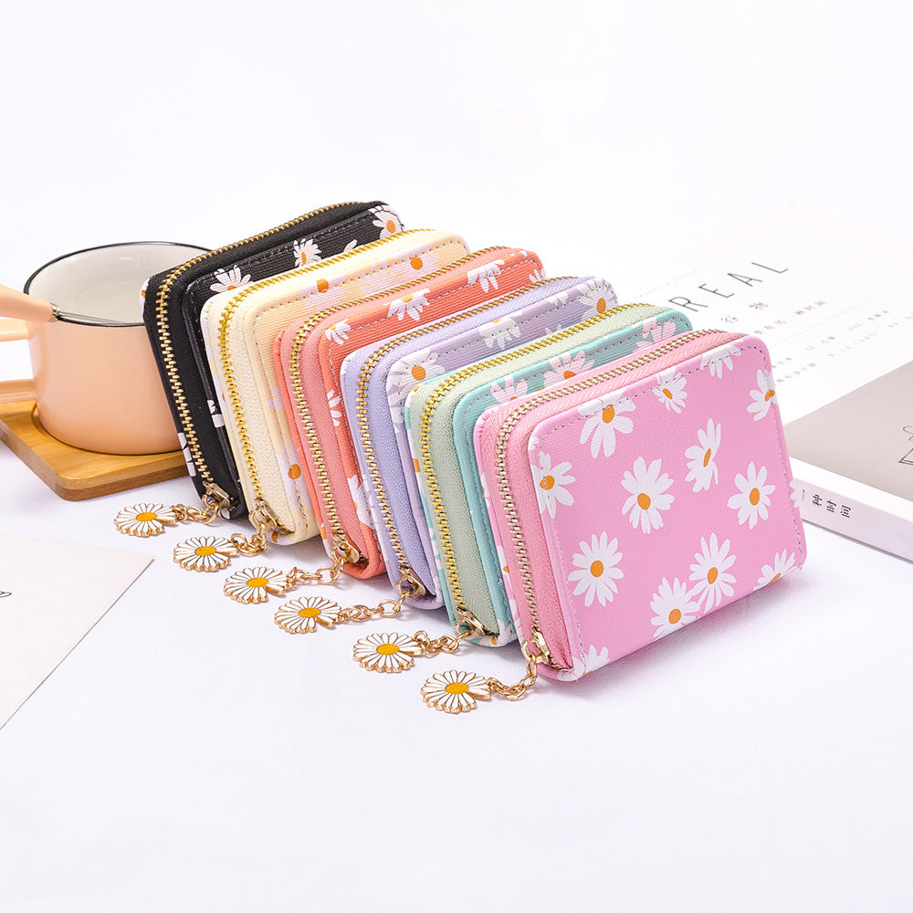 Floral Print Zipper Wallet