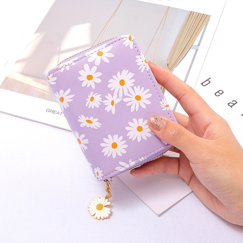Floral Print Zipper Wallet