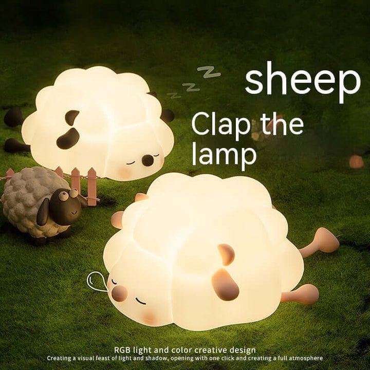 Cute Silicone Night Lights Sheep Cartoon Bedroom Lamp For Children's Room Decor Rechargeable Timing Dimming Sleep Night Light | Kalsten