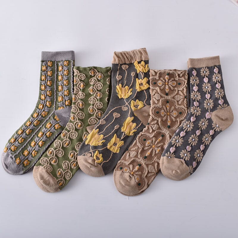 Kalsten | Women's Floral Cotton Socks (10 Pairs)
