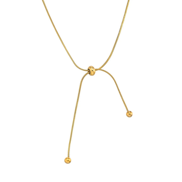 Kalsten | 18k Adjustable Tassel Snake Chain Necklace