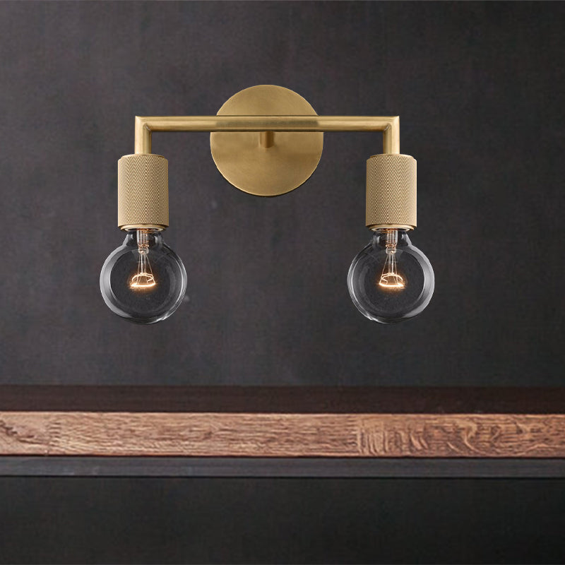 Brass Double Bulb Wall Lamp Noxord