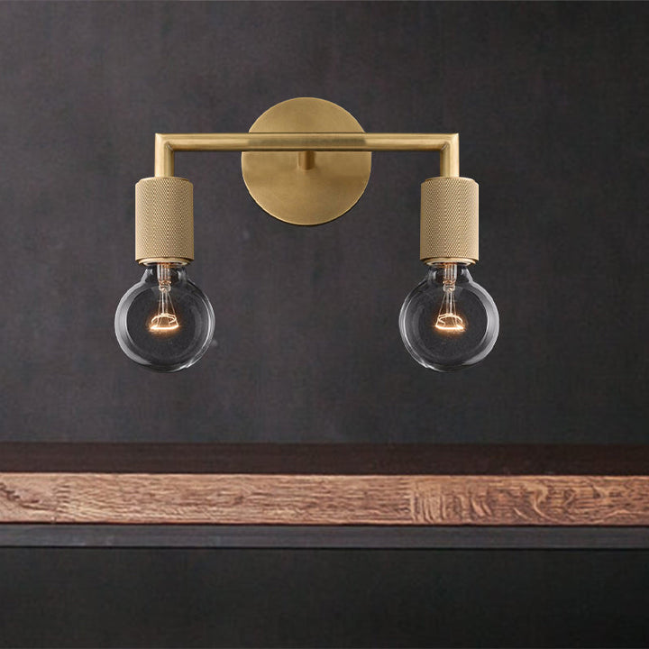 Brass Double Bulb Wall Lamp Noxord