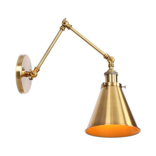 Kalsten | Iron Brass Wall Lighting Scalloped/Horn/Cone Single 6