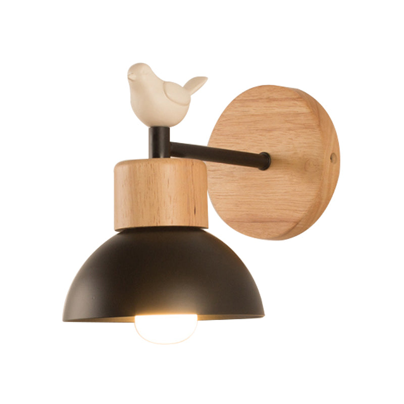 NordicDome - Metal and Wood Wall Lamp with Bird for the Children's Room | Noxord