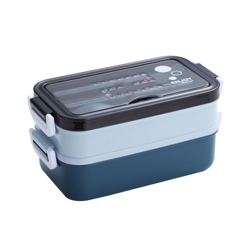 Multi-Level Portable Lunch Box with Utensil Storage
