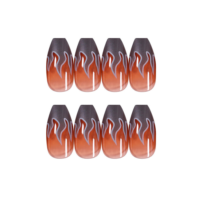 Artificial Nail Art with Fire Design Kalsten