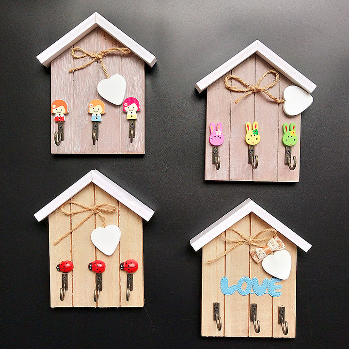 Playful Rabbits Theme Wall Hook Rack