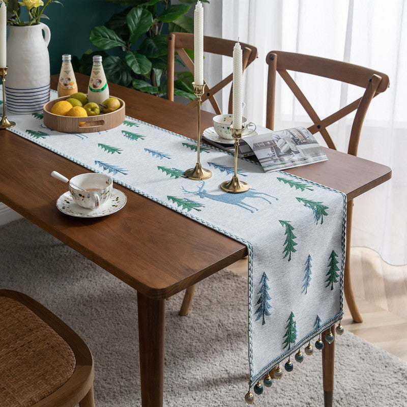 Embellished Forest-Themed Table Runner