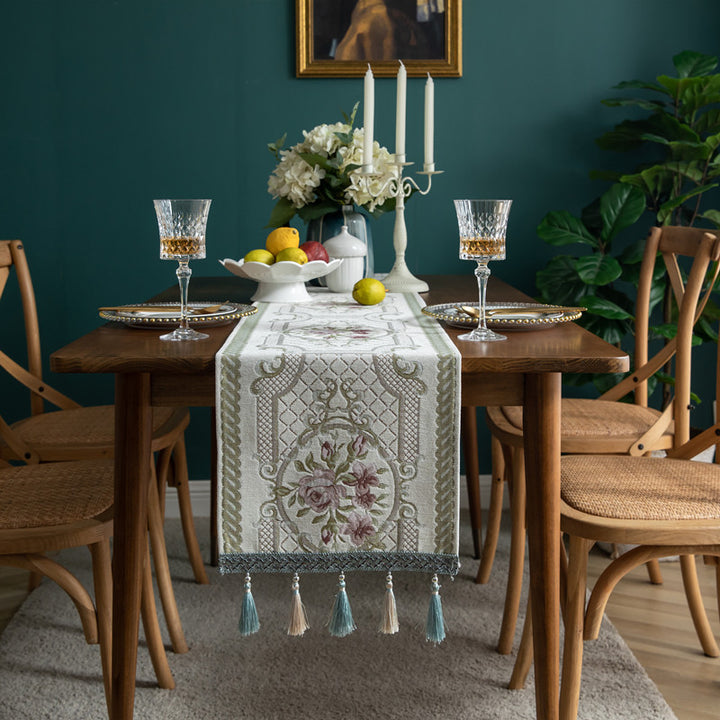 Embellished Forest-Themed Table Runner