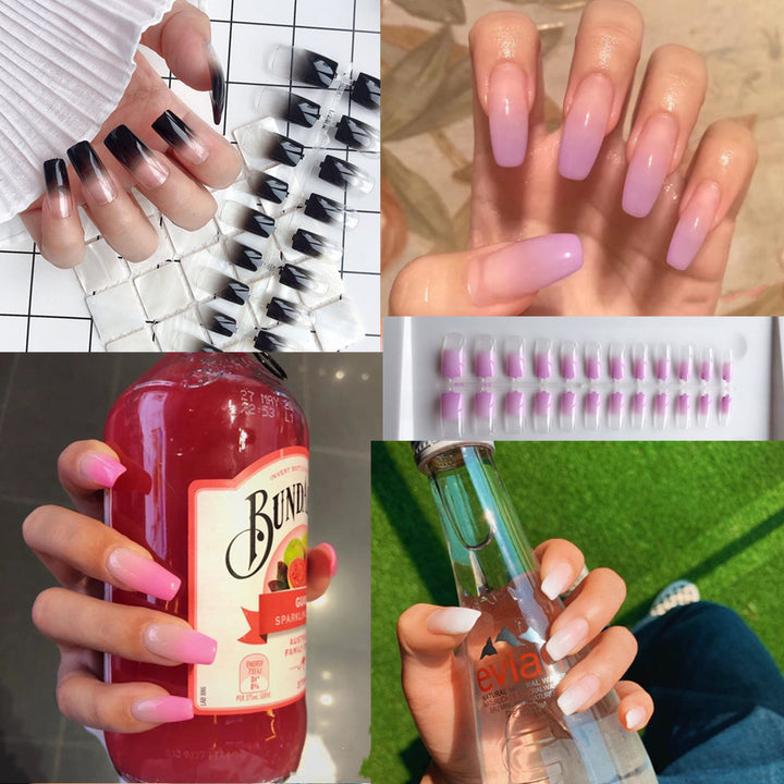 Artificial nails in modern French Tip design Kalsten