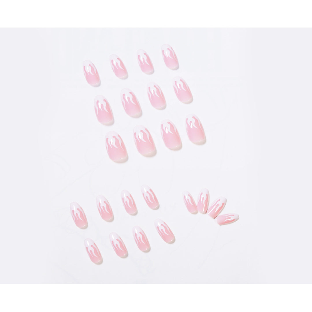 Trendy artificial nails with stylish flame design Kalsten