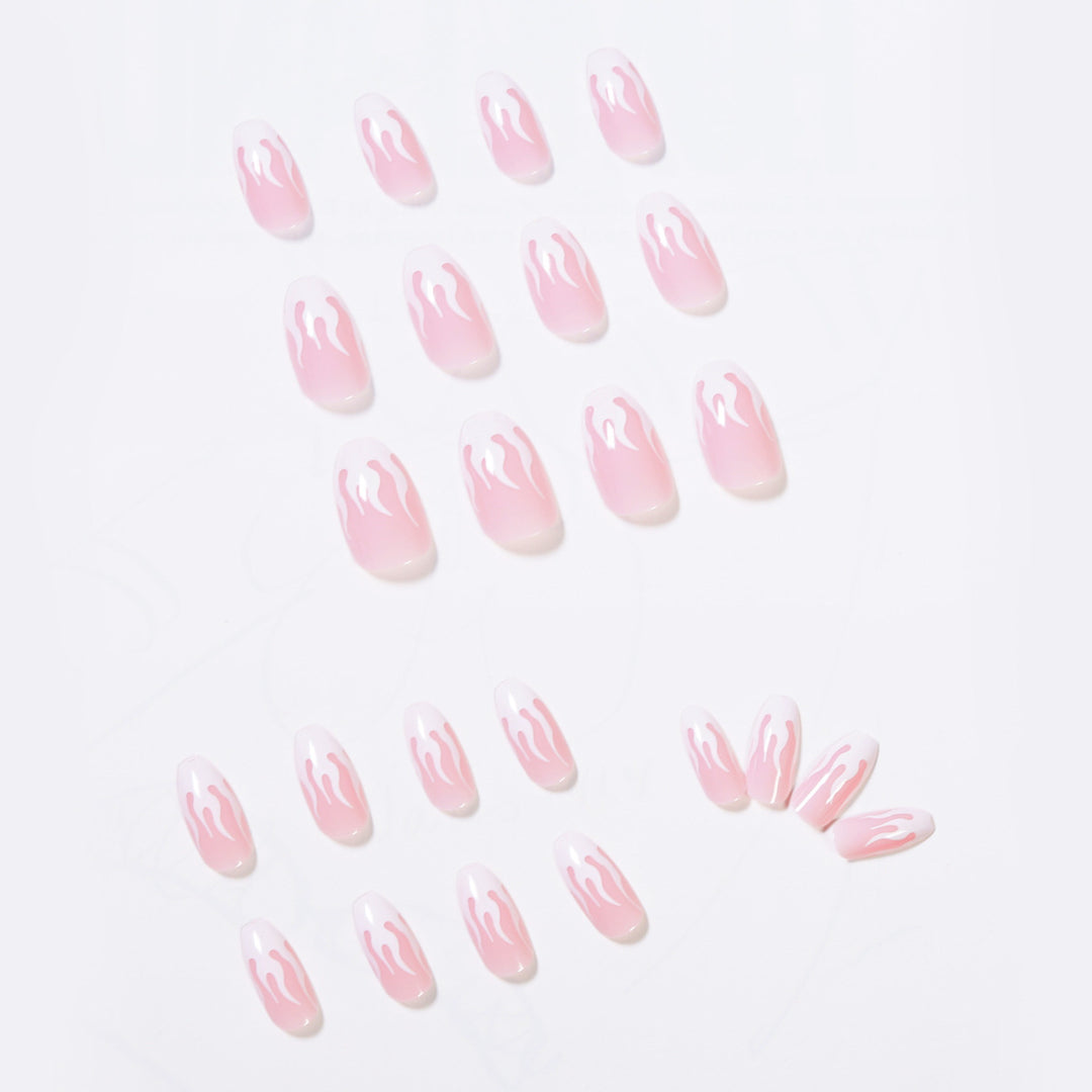 Trendy artificial nails with stylish flame design Kalsten