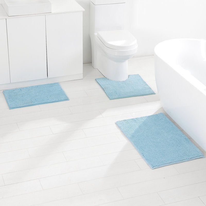 Textured Non-Slip Bathroom Mat Set Kalsten