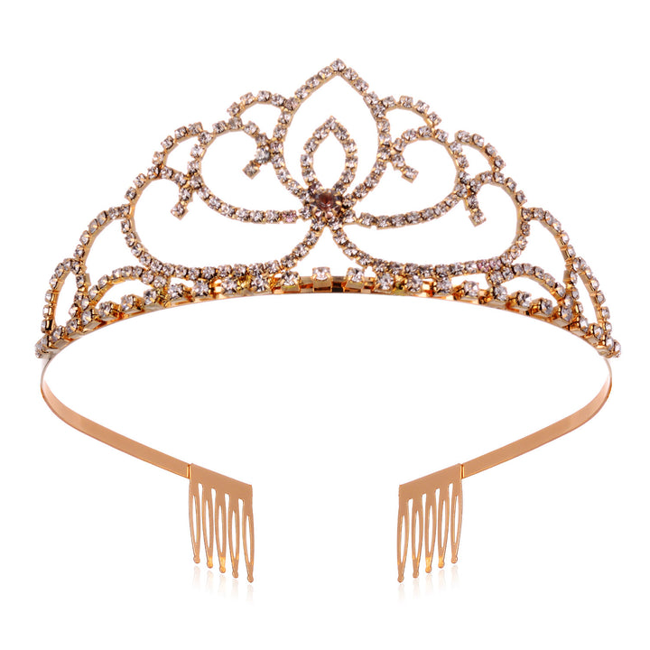 Ladies Elegant Rhinestone Tiara with Floral Design Kalsten