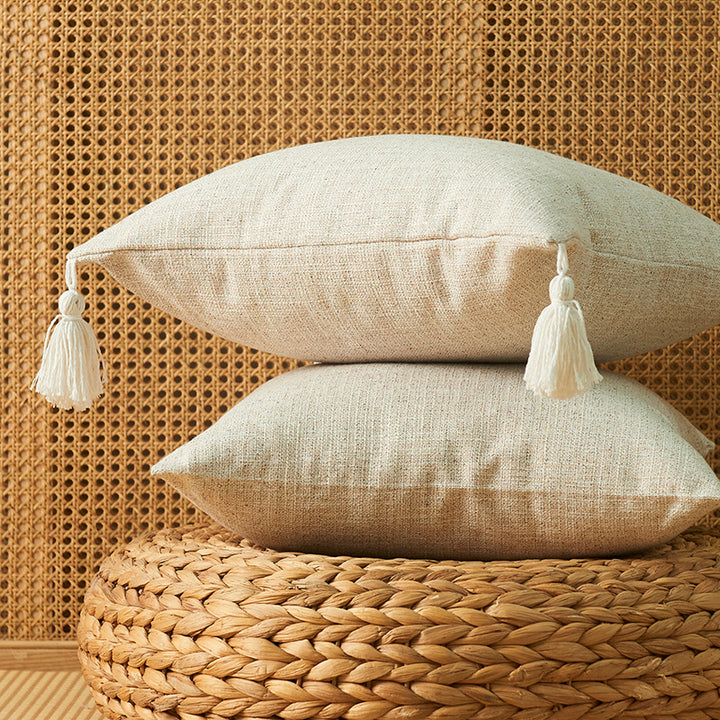 Artisan Textured Throw Pillow with Tassels