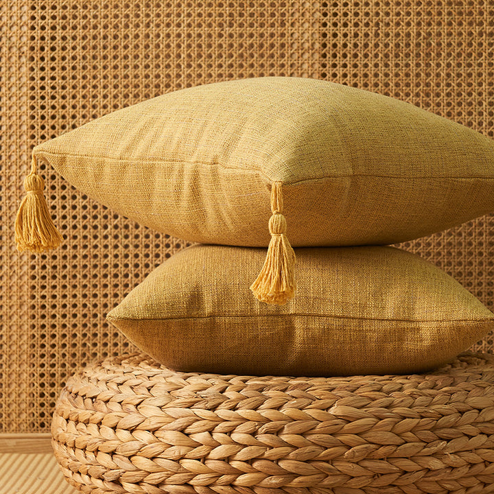 Artisan Textured Throw Pillow with Tassels