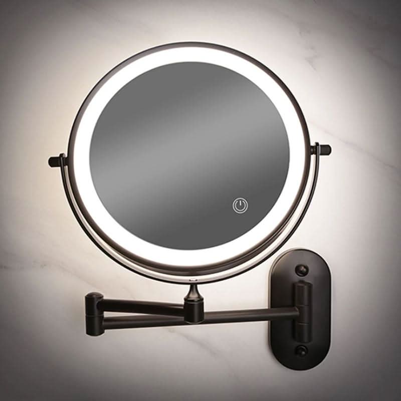 Kalsten | Black LED Rechargeable Makeup Mirror – 3-Color Light