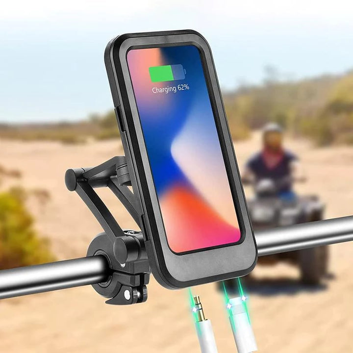Kalsten | RideCharge Pro – Waterproof Phone Holder with USB and 15W Wireless Charging for Bicycle and E-Bike