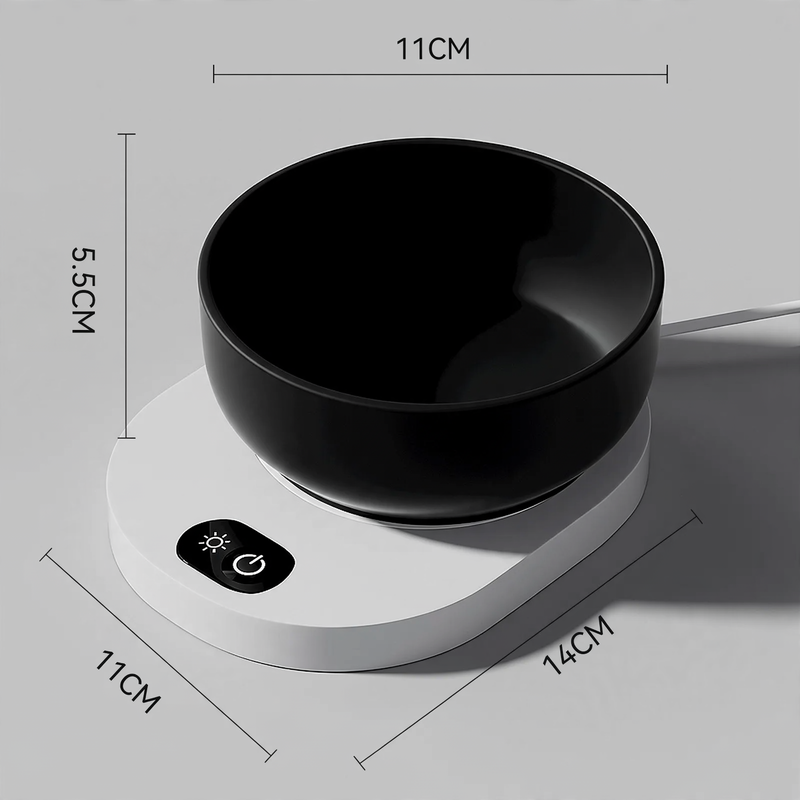 Heated drinking and feeding bowl for pets