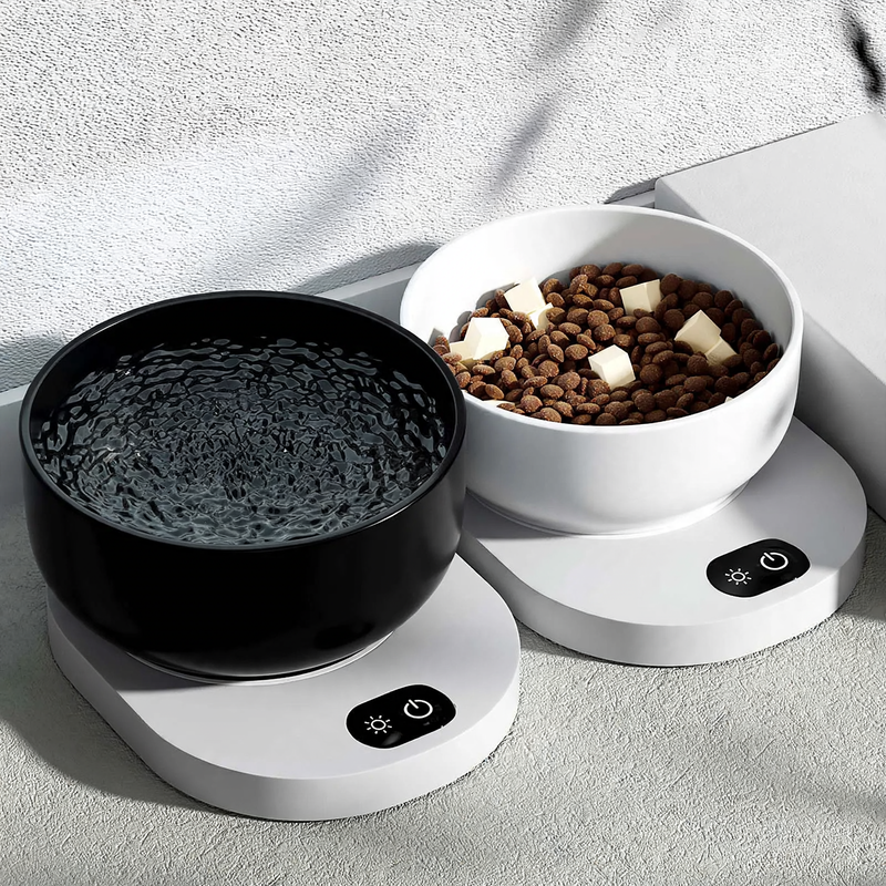 Heated drinking and feeding bowl for pets