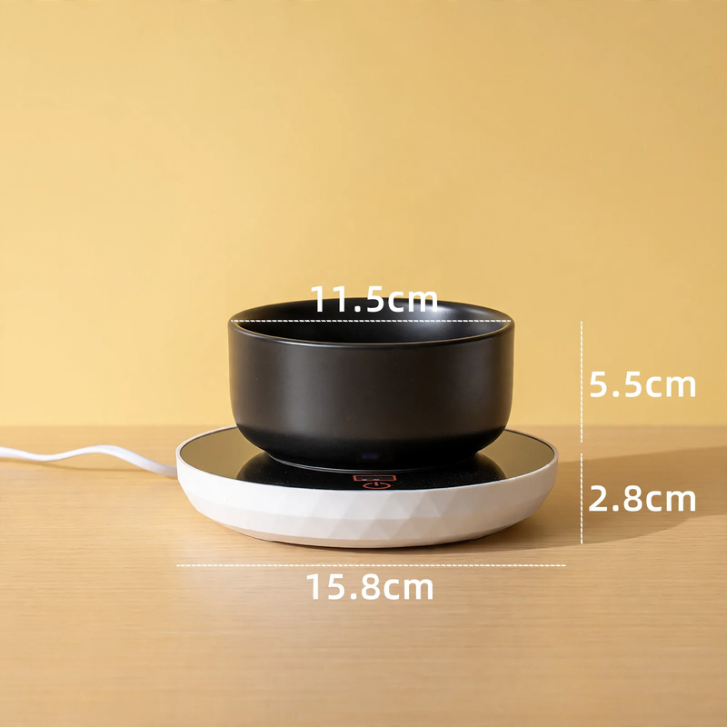 Heated ceramic bowl with heating mat