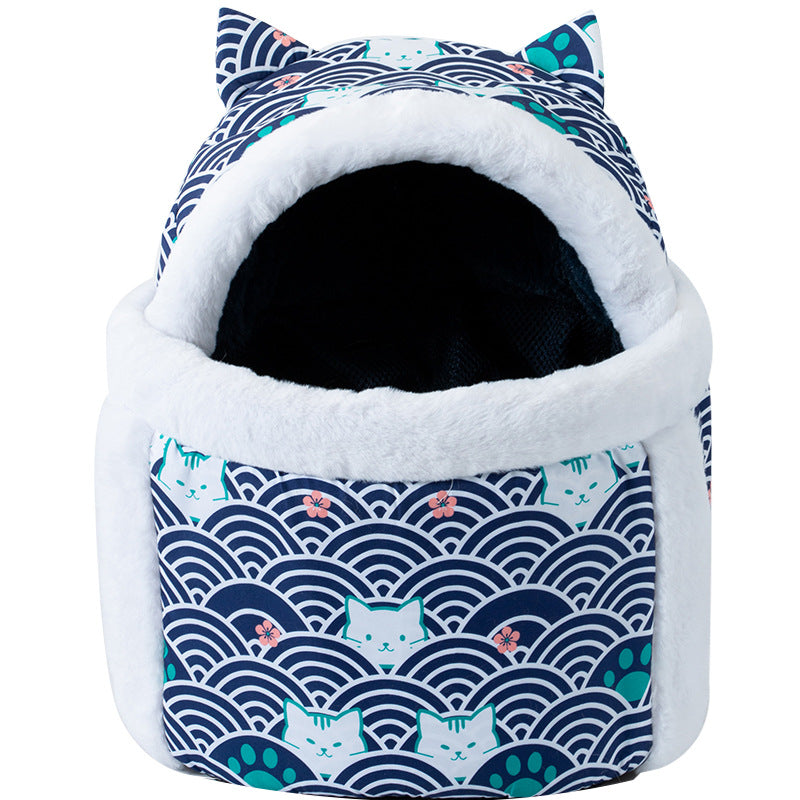 Double-shoulder backpack with animal motif for pets