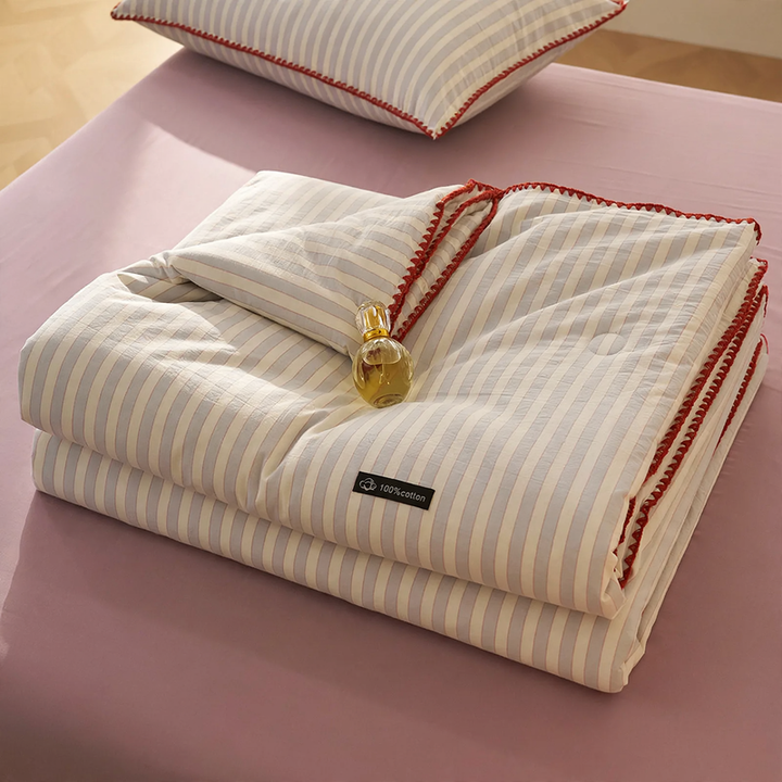 Cotton summer blanket, detergent-treated