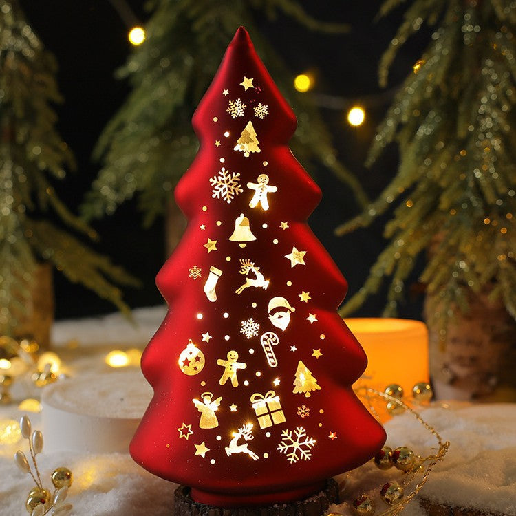 Illuminated glass decoration for Christmas