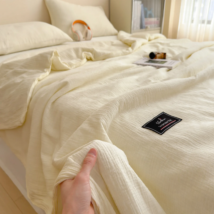 Cotton summer blanket with soy fiber, washable