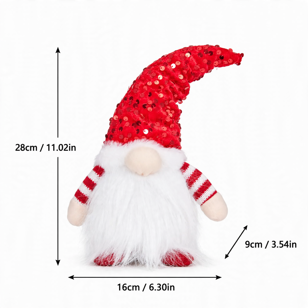 Lighted Christmas elf figure with sequin hat