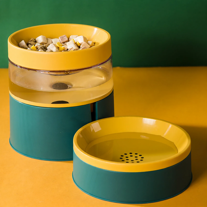 Double bowl for cats, non-slip, food and water