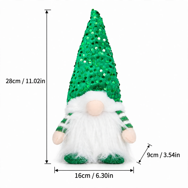 Lighted Christmas elf figure with sequin hat