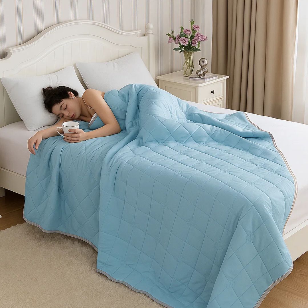 SilkCool | Cooling Blanket – Instant Cooling Comfort – Silky Hypoallergenic Fibre – Prevents Overheating – Relief for Night Sweats Sensitive Skin Noxord
