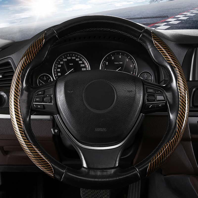Kalsten | Universal Laser Carbon Fiber Pattern Steering Wheel Cover