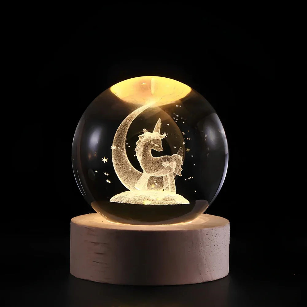3D Crystal Ball LED Night Light Noxord
