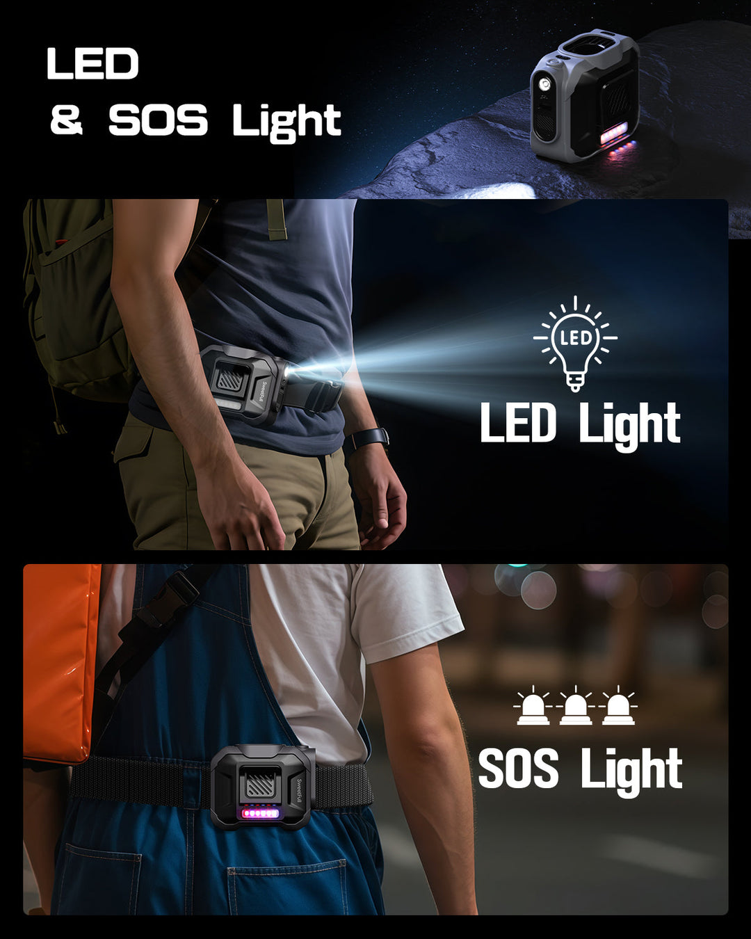 10000mAh Waist fan,Portable Belt Clip on Personal Fan | Kalsten