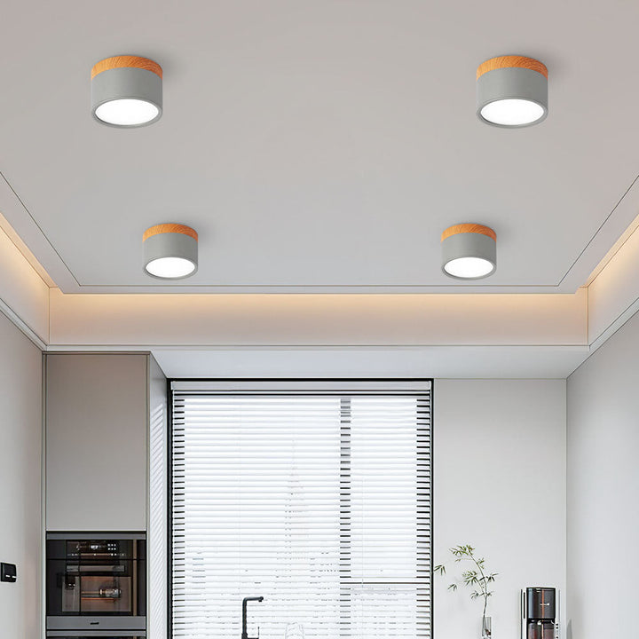 Pink Wood Flush Mount Ceiling Lamp Noxord
