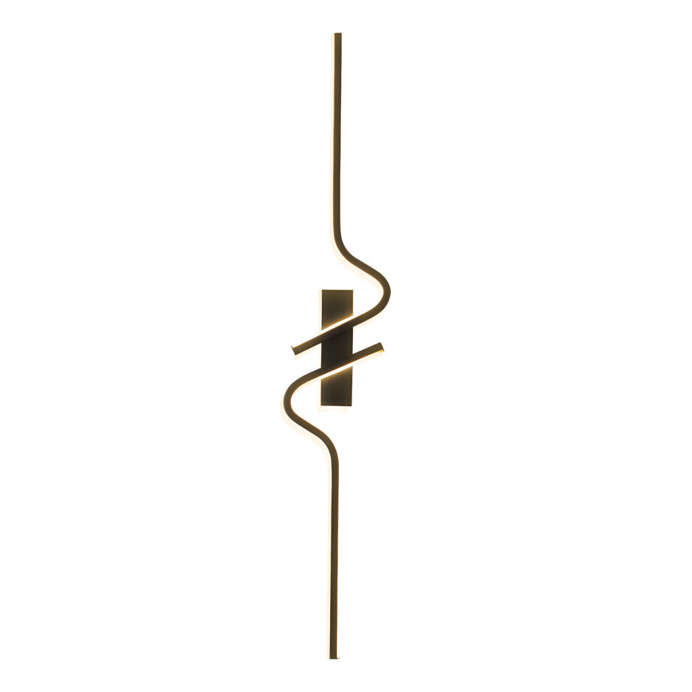 Minimalist Long Wave Aluminum Black Decorative LED Wall Lamp | Noxord